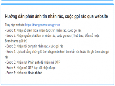 Người dùng điện thoại có thêm kênh phản ánh tin nhắn rác, cuộc gọi rác