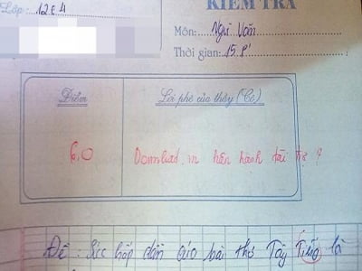 Chép nguyên văn mẫu vào bài kiểm tra, nam sinh "đứng hình" khi bị cô giáo phê câu này