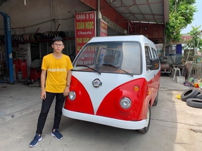 Nam Định: Nam sinh cấp 3 tiếp tục lắp ráp ô tô điện theo kiểu dáng Volkswagen